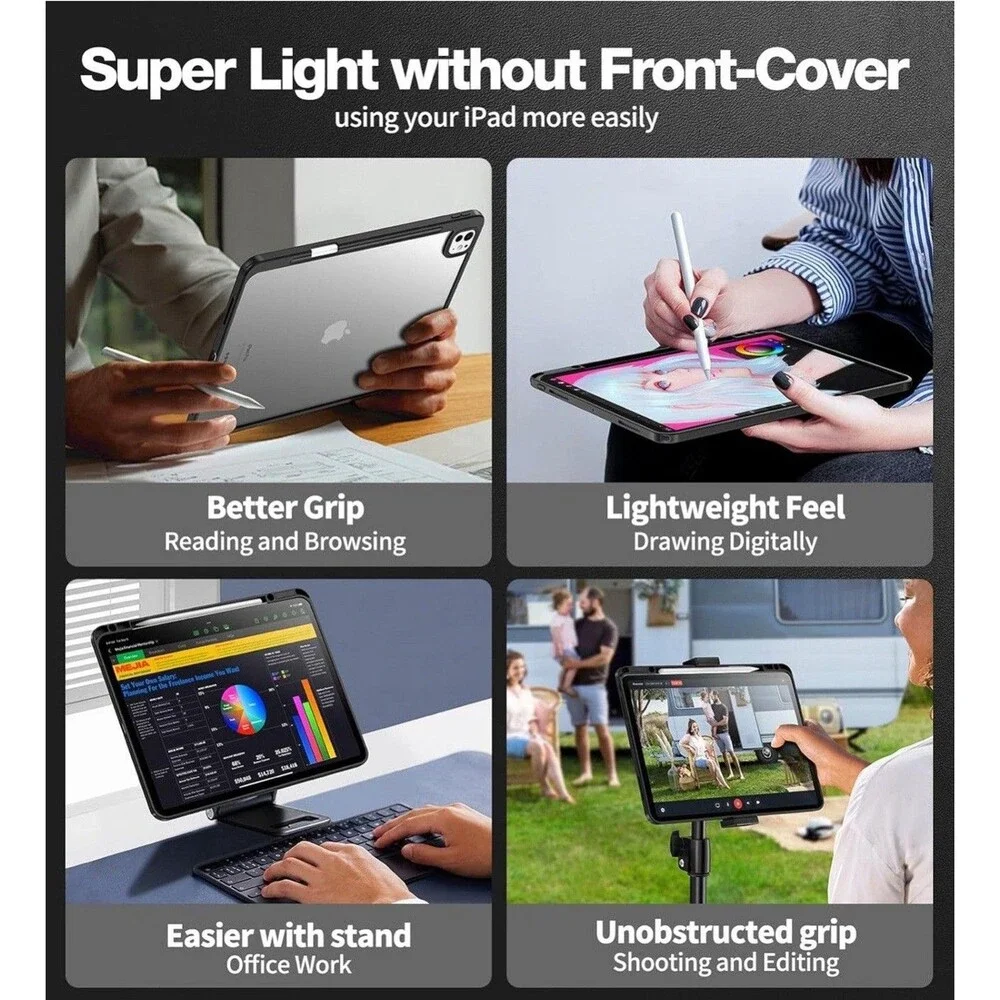 Slim Case for 2024 iPad Pro-11 Inch - M4 5th Generation iPad Cases with